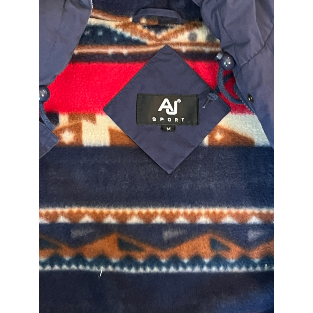 Women's AJ Sport Navy Hooded Jacket with Aztec Fleece Lining M - Picture 2 of 11